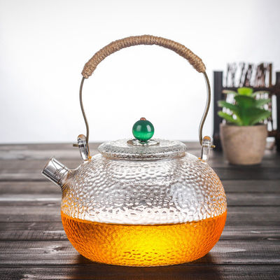 Bule de vidro do espaço livre resistente ao calor do esmalte para o tamanho de florescência do costume do chá/café fornecedor