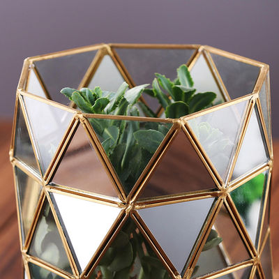 16 * 14 * 40cm plantador decorativo, metal/Terrarium geométrico Glassless fornecedor