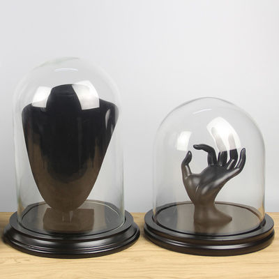 Campânula de vidro feito a mão da abóbada da caixa de exposição de D30 x de H30cm grande com base de madeira fornecedor