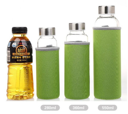 garrafa de água personalizada 550ml do vidro de Borosilicate com luva do neopreno fornecedor