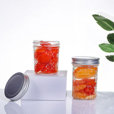 Jelly o frasco de vidro da salmoura do alimento, frascos claros do vidro do espaço livre do caviar 4oz/8oz fornecedor