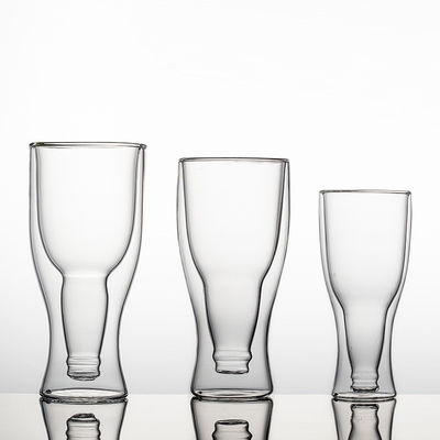 Vidros bebendo da parede dobro do Borosilicate, copos reusáveis de Pong da cerveja do espaço livre fornecedor