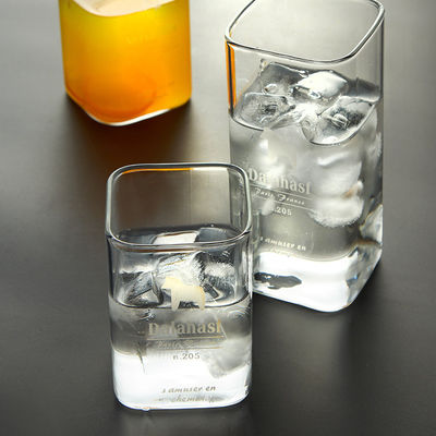 Copo de vidro quadrado feito a mão, canecas finas do vidro de Borosilicate da parede para beber fornecedor
