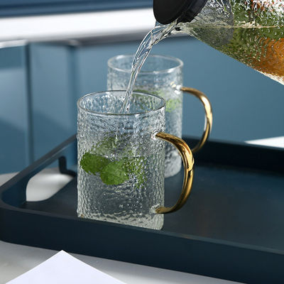 Copo de vidro colorido do café com punho, secadora de roupa dobro amigável do vidro da parede de Eco fornecedor