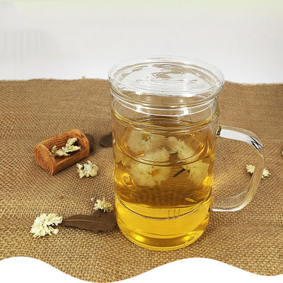 Copo de chá de vidro armazenado com filtro, a caneca de vidro amigável do chá de Eco com Infuser e a tampa fornecedor
