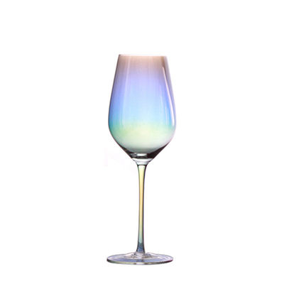 Vidro de vinho galvanizado do arco-íris, grupo transparente do filtro do vidro de vinho de Borgonha fornecedor