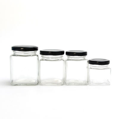 Frascos de vidro dos doces do mel quadrado da abelha, recipiente de alimento de vidro durável fácil de usar fornecedor