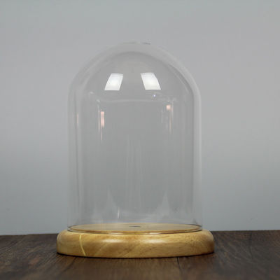 Campânula de vidro da abóbada do espaço livre do Borosilicate da base D20 X H23cm do carvalho fornecedor