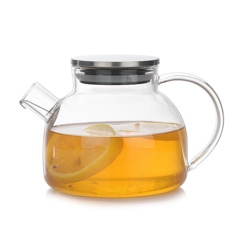 Grupo de chá de vidro transparente seguro do fogão bonde com a tampa hermética de aço inoxidável fornecedor