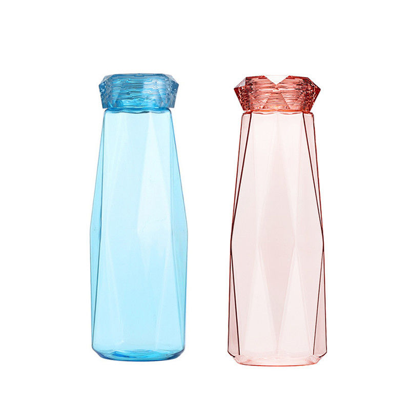 Garrafas de água potável de vidro transparentes, garrafa de vidro dos esportes com tampa do diamante fornecedor