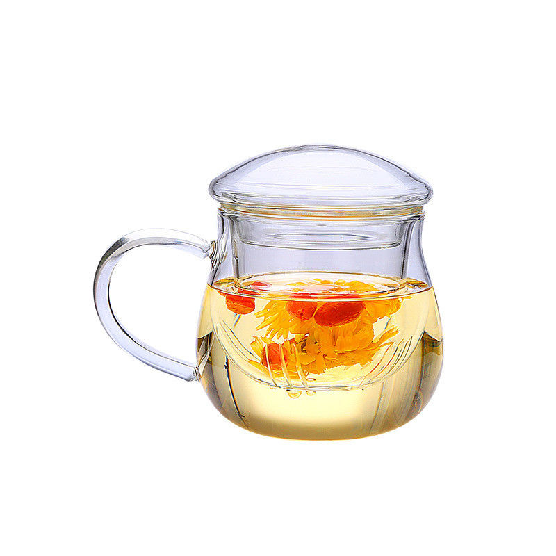 Caneca de vidro de Infuser do chá de três partes, copo de vidro resistente ao calor transparente fornecedor