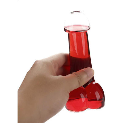 O pênis de vidro da novidade da garrafa do leite/bebida dos batidos deu forma ao tamanho pequeno do tiro fornecedor