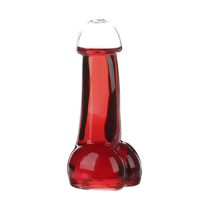 O pênis de vidro da novidade da garrafa do leite/bebida dos batidos deu forma ao tamanho pequeno do tiro fornecedor
