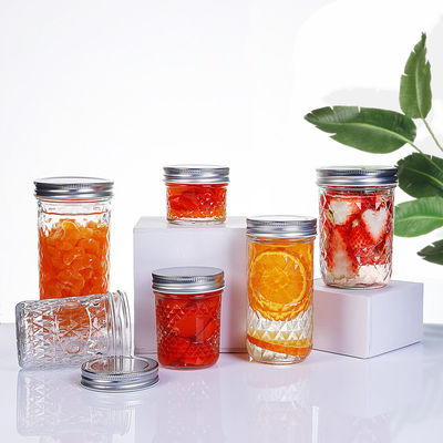 Jelly o frasco de vidro da salmoura do alimento, frascos claros do vidro do espaço livre do caviar 4oz/8oz fornecedor