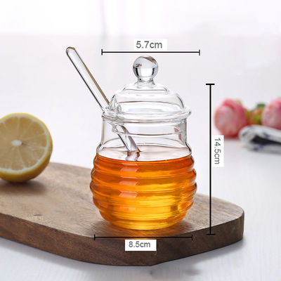 Frasco do mel do vidro de Borosilicate com Dripper Eco resistente ao calor amigável fornecedor