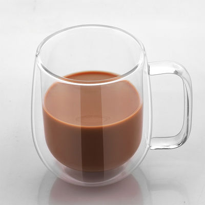 Copos isolados do café da posse punho fácil, copo do leite do vidro de Borosilicate fornecedor