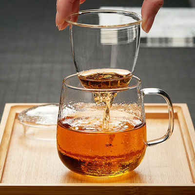 Material personalizado do vidro de Borosilicate do serviço do copo de vidro de Infuser do chá único fornecedor