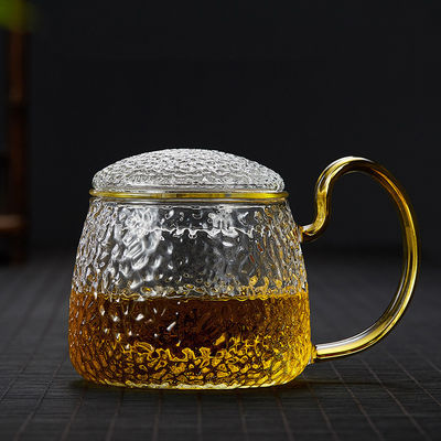 Anti copo de chá do calor 400ml, florescência/caneca de vidro do chá folha solta com tampa fornecedor