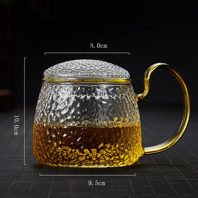 Anti copo de chá do calor 400ml, florescência/caneca de vidro do chá folha solta com tampa fornecedor