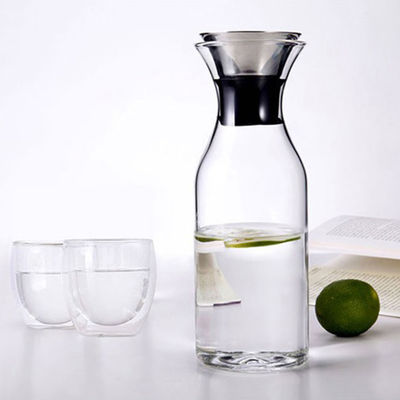 jarro do vidro de Borosilicate 35oz com tampa, garrafa isolada tampa da água da parte superior da aleta do silicone fornecedor