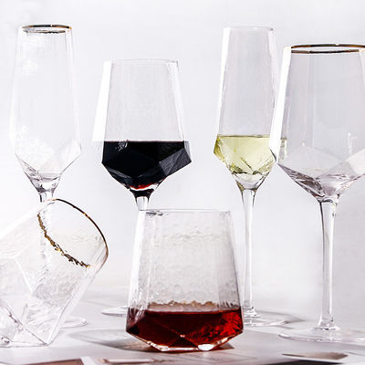 Serviço sem chumbo dado forma do OEM do cálice dos vidros de vinho diamante de cristal claro fornecedor
