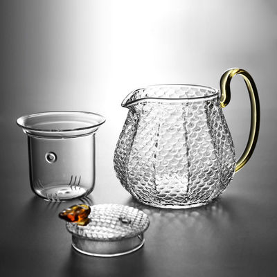 O cofre forte de vidro claro resistente ao calor de Stovetop do bule curvado brota o fabricante de chá de vidro fornecedor