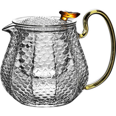O cofre forte de vidro claro resistente ao calor de Stovetop do bule curvado brota o fabricante de chá de vidro fornecedor