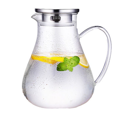 Cancele a garrafa de vidro moderada do chá gelado do jarro da água com tampa de aço inoxidável fornecedor