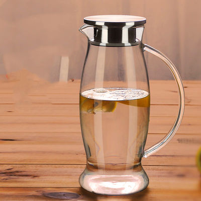Jarro de vidro da água do chá gelado de 50 onças com a tampa de aço inoxidável/bico fáceis de usar fornecedor