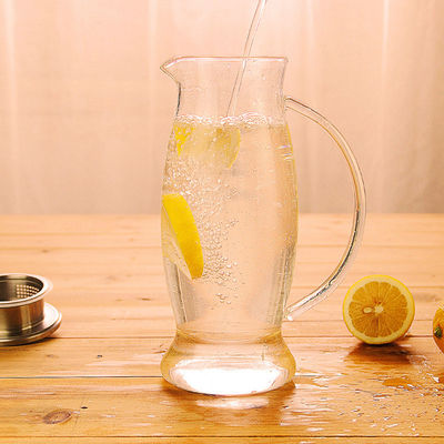 Jarro de vidro da água do chá gelado de 50 onças com a tampa de aço inoxidável/bico fáceis de usar fornecedor