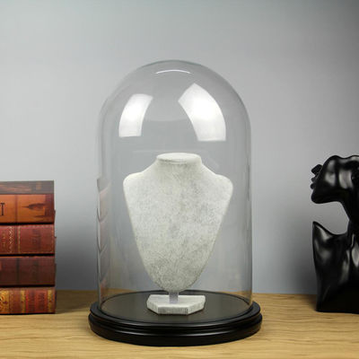 Campânula de madeira da exposição da abóbada do vidro de Borosilicate da base D20*H40cm fornecedor