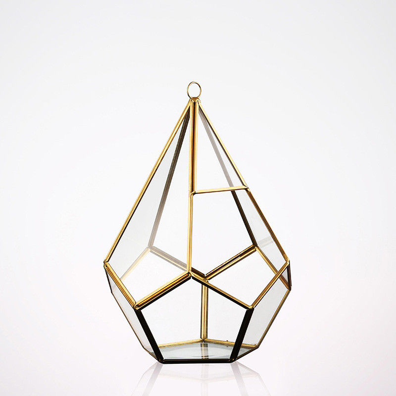Do ouro suculento de vidro do preto da planta de Homeware da flor Terrarium de vidro geométrico de suspensão fornecedor