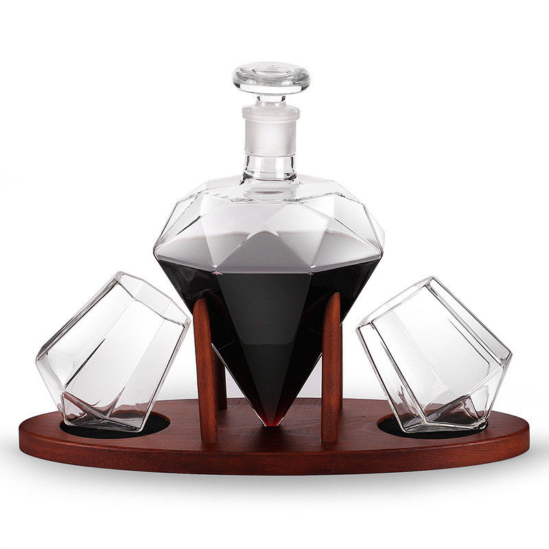 peso leve de vidro da garrafa do filtro do vinho do diamante 1000ml para o vinho tinto/uísque fornecedor